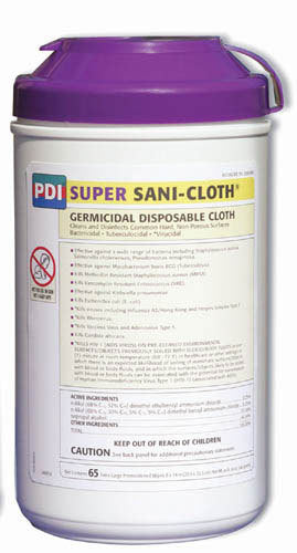 Sanicloth 'Super' Wipes 6 x 6.75 Tub/160