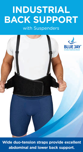 Blue Jay Industrial Back Suppt w/Suspenders Black X-Large