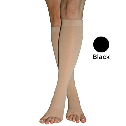 Firm Surg Weight Stkngs Medium 20-30mmHg Below Knee O/T Blk