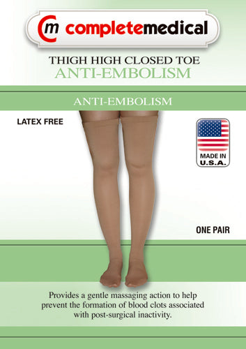 Anti-Embolism Stockings Large 15-20mmHg Thigh Hi Closed Toe