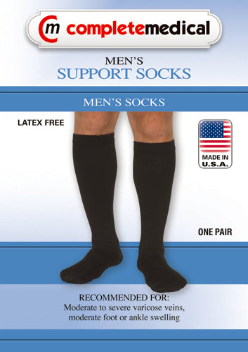 Men's Mild Support Socks 10-15mmHg Black MD/LG