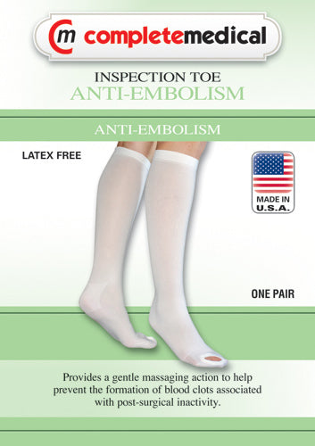 Anti-Embolism Stockings Lg/Reg 15-20mmHg Below Knee Insp Toe
