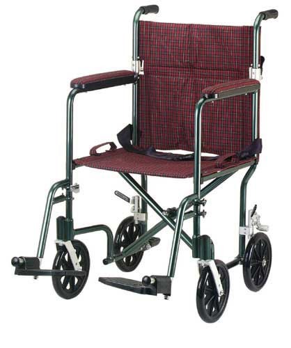 Transport Chair Aluminum 19 Burgundy Green/Designer Fly-Wt