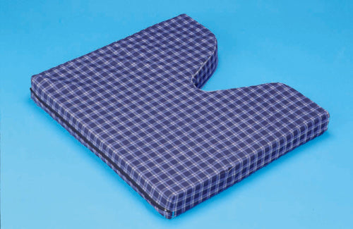 Coccyx Wheelchair Cushion Foam Plaid 16 x 18 x 3